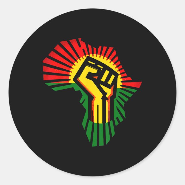 Sticker Rond Juneteenth 1865 Mois de l'histoire des Noirs Afro- (Devant)