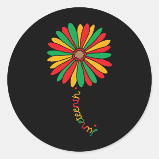 Sticker Rond Juneteenth Colorful Sunflower Juneteenth Flower _1