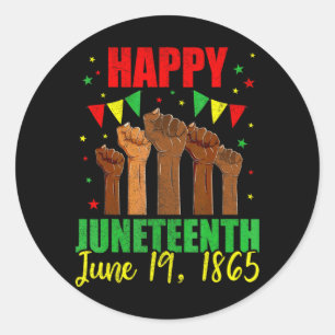 Sticker Rond Juneteenth enfants femmes hommes joyeux juneteenth