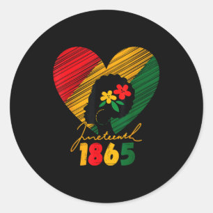 Sticker Rond Juneteenth femmes noires se souvenant de mes ancêt