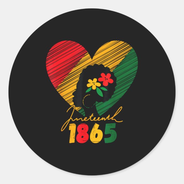 Sticker Rond Juneteenth femmes noires se souvenant de mes ancêt (Devant)