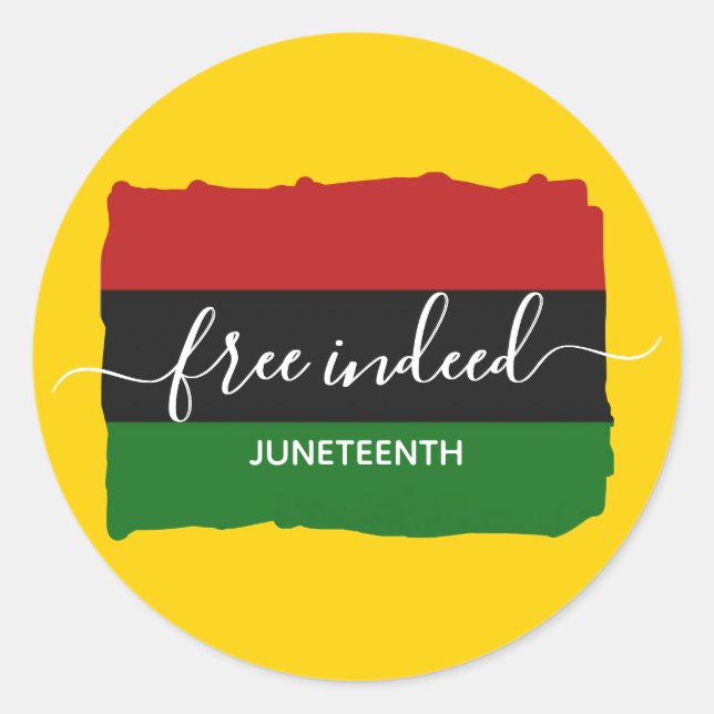Sticker Rond JUNETEENTH Moderne Vraiment Libre (Devant)
