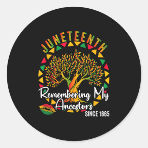 Sticker Rond Juneteenth Se souvenir de mes ancêtres Arbre color