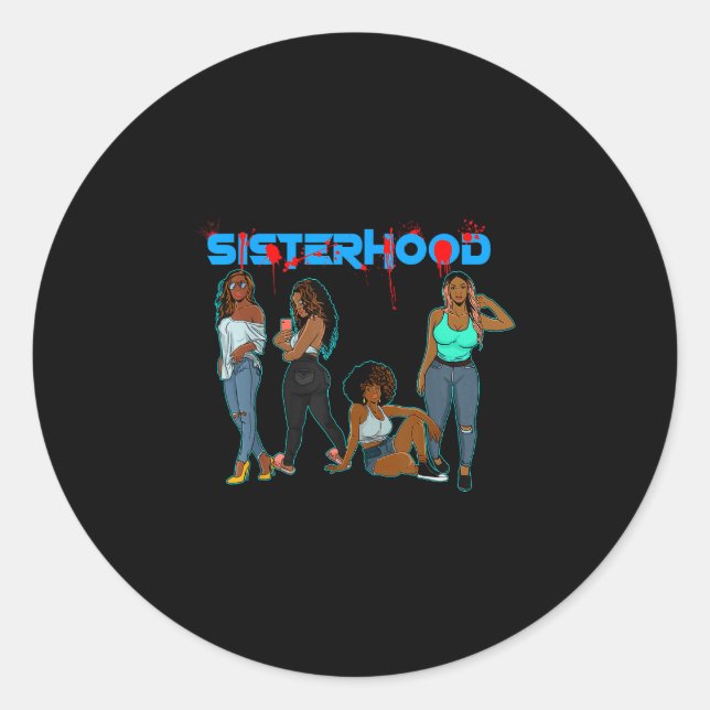 Sticker Rond Juneteenth sororité sœurs amies (Devant)