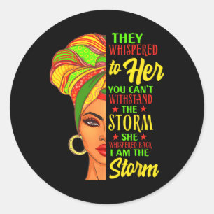 Sticker Rond Junetten Black History Africaine Femme Afro Je Sui