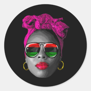 Sticker Rond Junetten Chemises femmes drogue Afro poupée Reine 