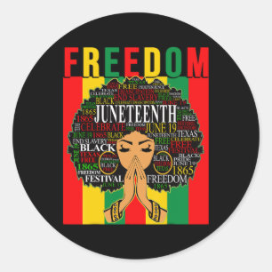 Sticker Rond Junetten Free Black Melanin Queen Natural Afro H