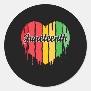 Sticker Rond Junetten Heart Black History Afro-American Afric