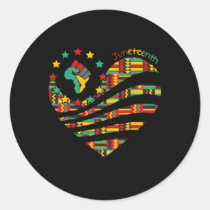 Sticker Rond Junetten Heart Black History Afro-American Afric