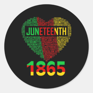 Sticker Rond Junetten Heart Black History Afro American Women