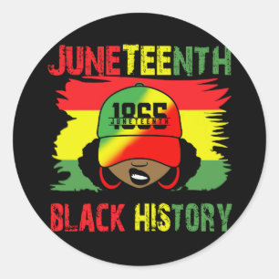 Sticker Rond Junetten Histoire noire Afro Girl