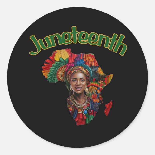Sticker Rond Junetten I am The Storm Black Women Historien noir (Devant)