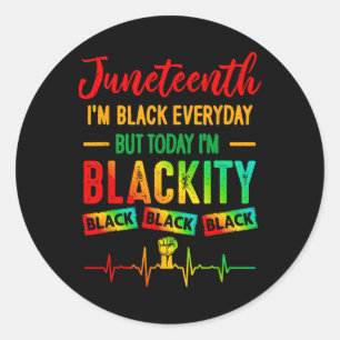 Sticker Rond Junetten Je suis la fête de l'Indépendance Noire B