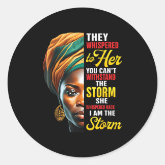 Sticker Rond Junetten Je Suis La Tempête Black Women Historien