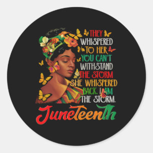 Sticker Rond Junetten Je Suis La Tempête Black Women Historien