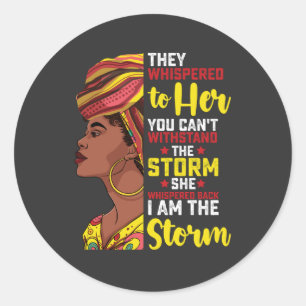 Sticker Rond Junetten Je Suis La Tempête Melanin Black Girl