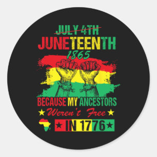 Sticker Rond Junetten Mes ancêtres Libres Black African Flag Pr