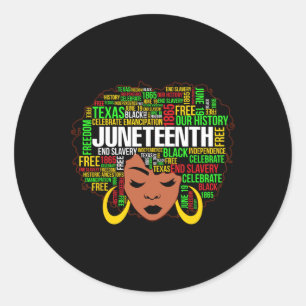 Sticker Rond Junetten Natural Hair Histoire Noire Afro Femmes A
