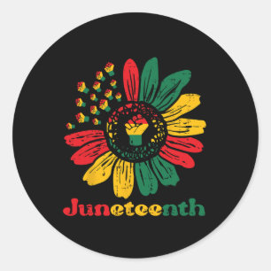 Sticker Rond Junetten Poings de tournesol africain Filles Enfan