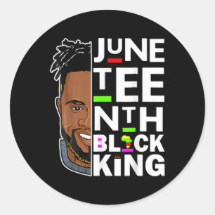 Sticker Rond Junetten Roi noir Melanin Père Papa Fils D