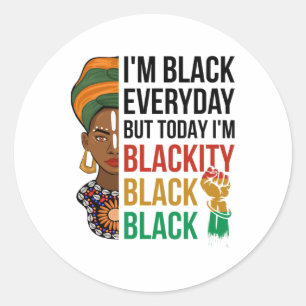 Sticker Rond JunetXVII Je suis Blackity Black History African A