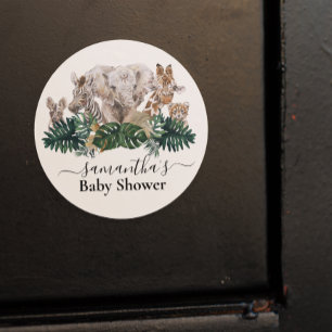 Sticker Rond Jungle Babies Safari Livres africains pour le Baby