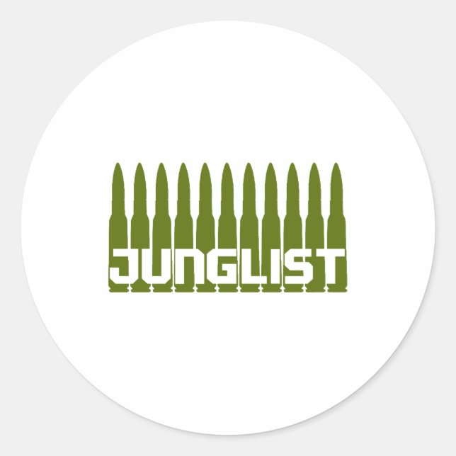Sticker Rond Junglist Green (Devant)