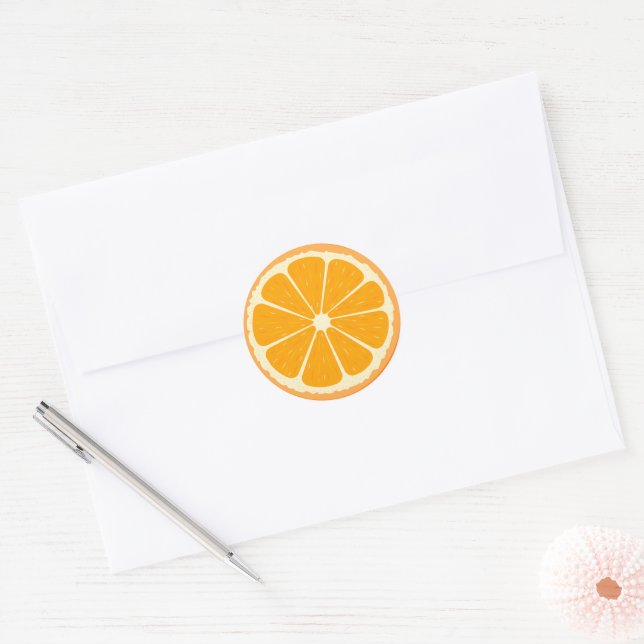 Sticker Rond Jus de citron frais orange (Enveloppe)