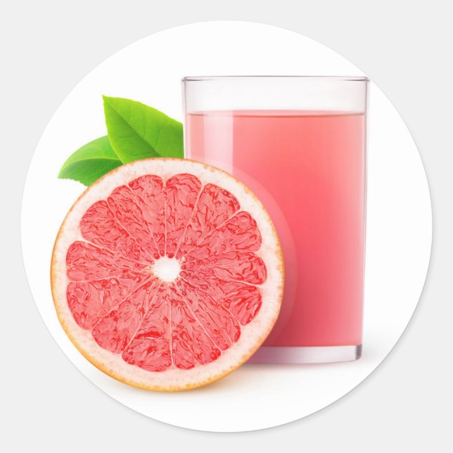 Sticker Rond Jus de pamplemousse (Devant)