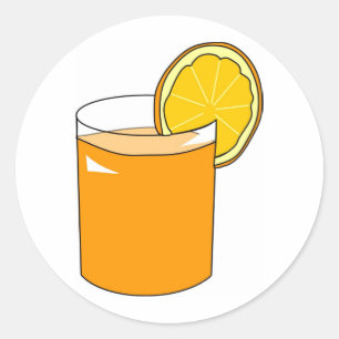 Sticker Rond Jus d'orange