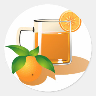 Sticker Rond Jus d'orange