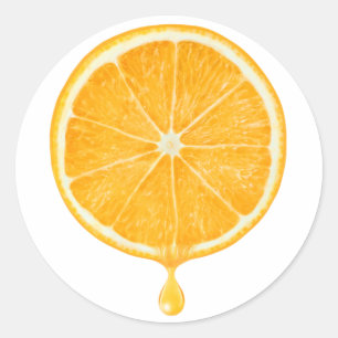 Sticker Rond Jus d'orange