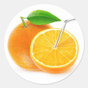 Sticker Rond Jus d'orange naturel