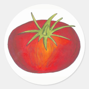 Sticker Rond Jus rouge Ripe Tomate Italien Vegetable Garden