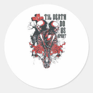 Sticker Rond Jusqu'à ce que la mort nous sépare – Art de squele