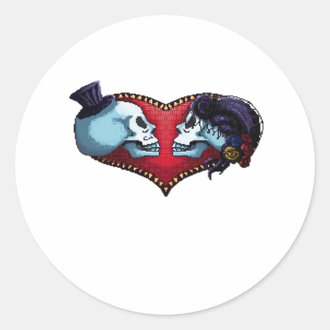 Sticker Rond Jusqu'à ce que la mort nous sépare. Classique (Devant)