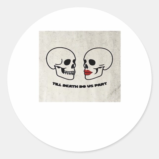 Sticker Rond Jusqu'à ce que la mort nous sépare Classique – Rom (Devant)