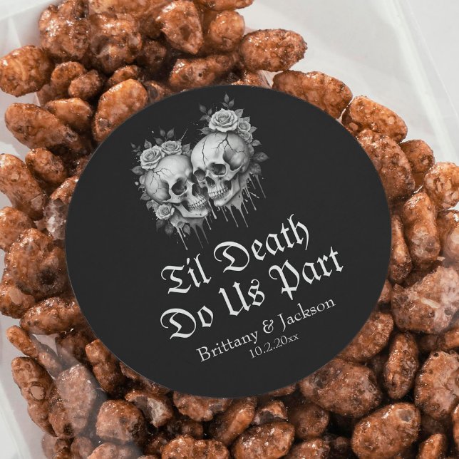 Sticker Rond Jusqu'à ce que la mort nous sépare Mariage (Créateur téléchargé)