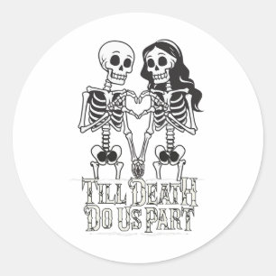 Sticker Rond Jusqu'à ce que la mort nous sépare Saint-Valentin