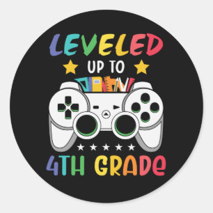 Sticker Rond Jusqu'à la 4e année de retour à l'école gamer vidé