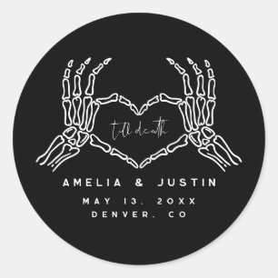 Sticker Rond Jusqu'à la mort Halloween Mariage Favoriser Sticke