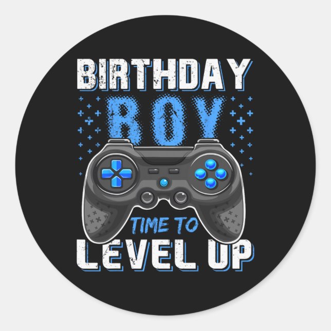Sticker Rond Jusqu'à l'Anniversaire Garçon Gamer - Clic Fit1 (Devant)