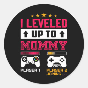 Sticker Rond Jusqu'À Mommy Est 2024 Première Fois Maman 2024 Vi