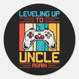 Sticker Rond Jusqu'À Oncle De Nouveau Gamer Promu À Oncle À Nou
