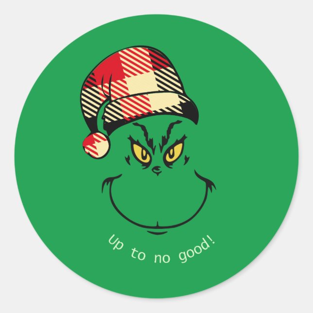 Sticker Rond Jusqu'à Pas de Bon - Caractère de Noël Vert (Devant)