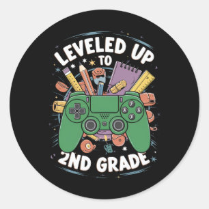 Sticker Rond Jusqu'Au Jeu De 2E Année Retour À L'École