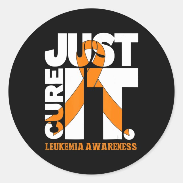 Sticker Rond Just Cure Leukemia Awareness  Ribbon Men Women Kid (Devant)