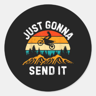 Sticker Rond Juste Aller Envoyer Motocross Dirt Bike Dirt Biker
