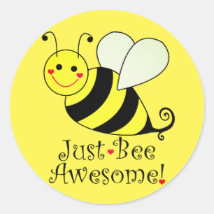 Sticker Rond Juste Avoir Awesome Bumble Jaune Abee