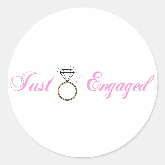 Sticker Rond Juste Engagé (Anneau Fiançailles Diamant) (Devant)